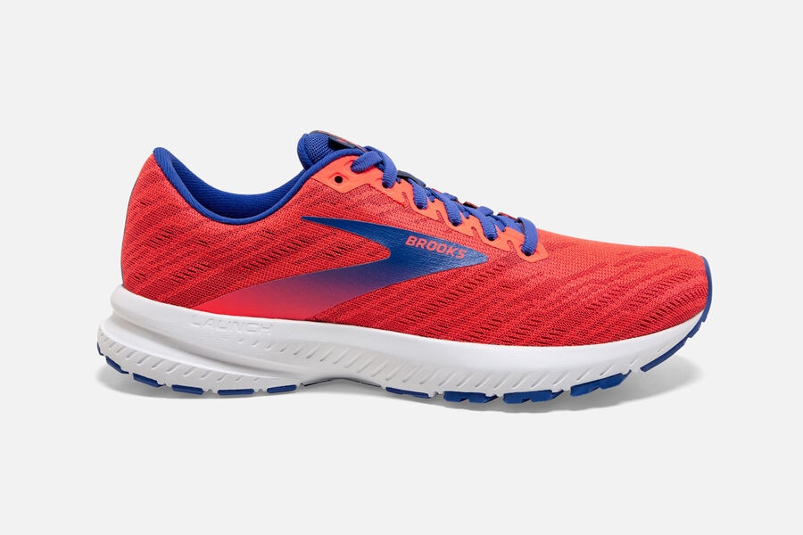 Brooks Launch 7 Mens Australia - Road Running Shoes - Coral/Claret/Blue (621-XVGSW)